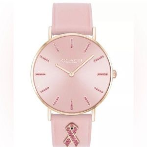 ❤️🔥🔥 Coach Women's Perry Breast Cancer Awareness
Pink Leather Strap Watch 36mm